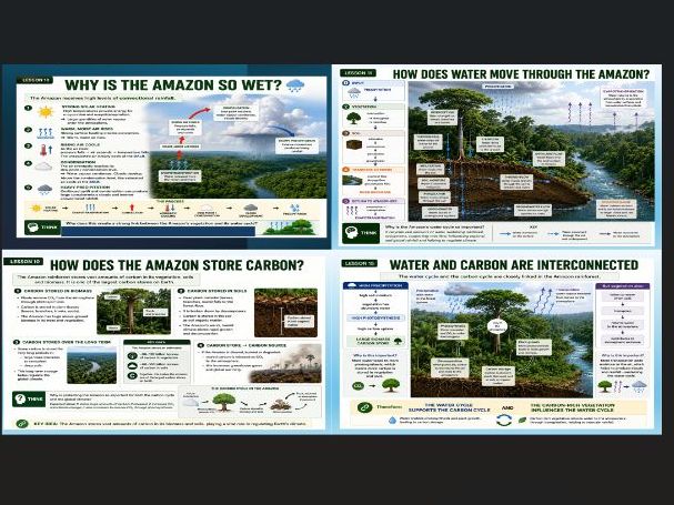 OCR A Level Geography Earths Support Systems: The Amazon Rainforest: Carbon and Water cycles