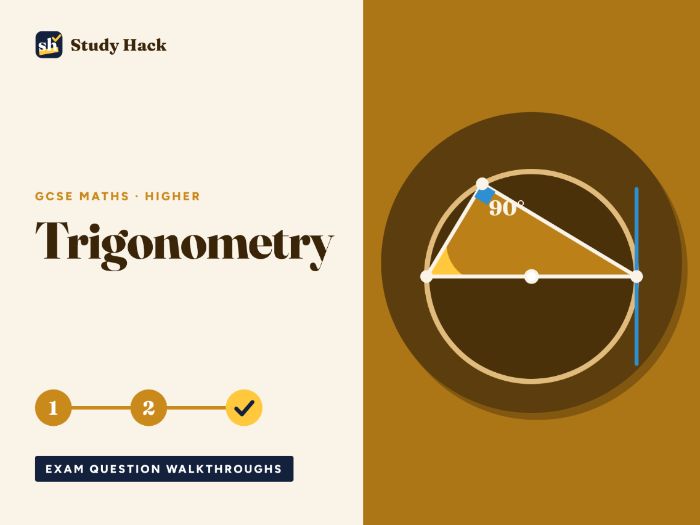 GCSE Maths Higher Exam Question Walkthroughs: Trigonometry (10 Questions with Mark Schemes)