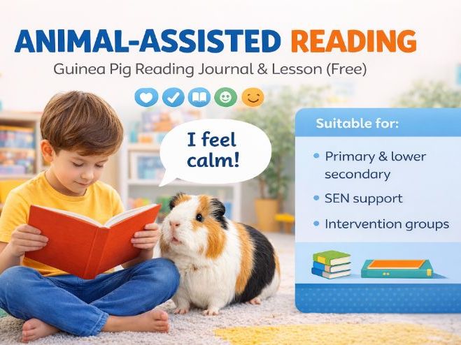 Animal-Assisted Reading: Guinea Pig Reading Journal & Lesson (FREE)