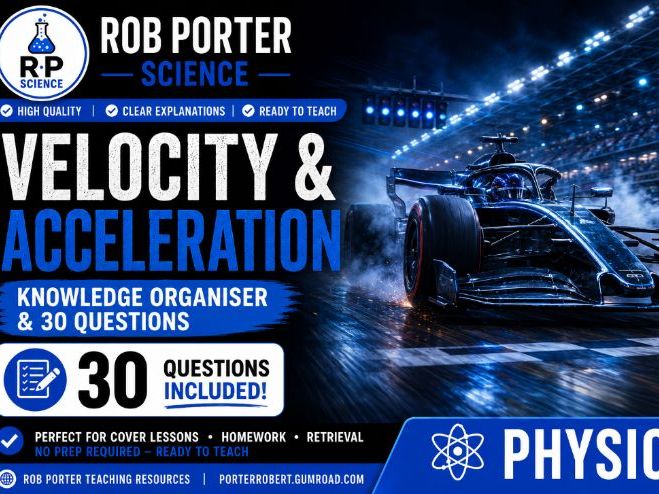 Velocity and Acceleration – Knowledge Organiser + 30 Retrieval Questions