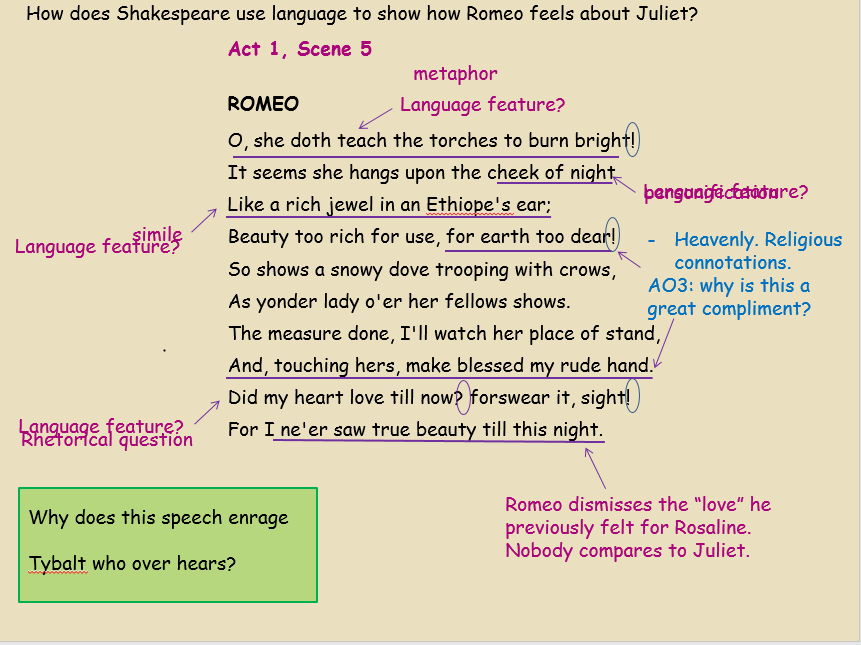 Romeo and Juliet Act 1 Scene 2 and Act 1 Scene 5 Analysis