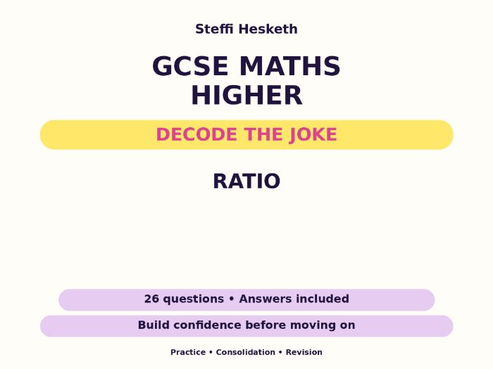 Ratio | GCSE Decode the Joke + Answers