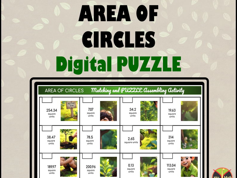 Geometry Grades 5-7: Area of Circles - Puzzle (Earth Day) Power Point Presentation