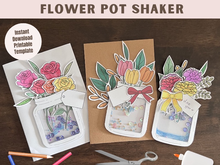 DIY Mothers Day Flower Shaker Card