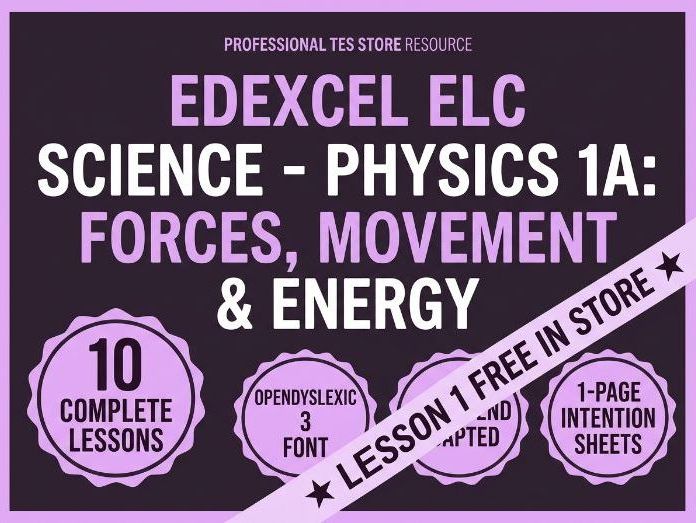 Free Sample Lesson: Forces & Movement - Edexcel ELC / KS3 / SEN Science