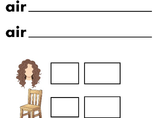Phase 3 AIR Phonics Worksheet – Say and Write AIR Words