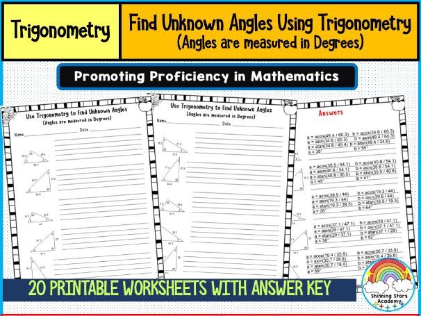 Use Trigonometry to Find Unknown Angles (Angles are Measured in Degrees while Sides of Triangle are