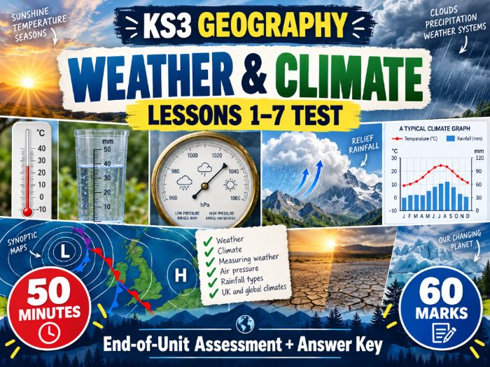 KS3 / Middle School - Geography - Weather and Climate - Unit Test