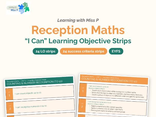 EYFS Maths 'I CAN'  and LO Strips