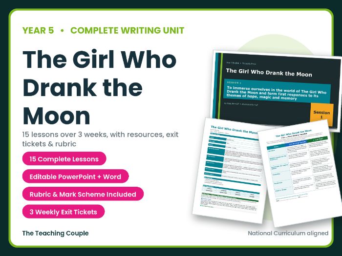 The Girl Who Drank the Moon | Year 5 English Unit | 15 Complete Lessons + Resources + Mark Scheme