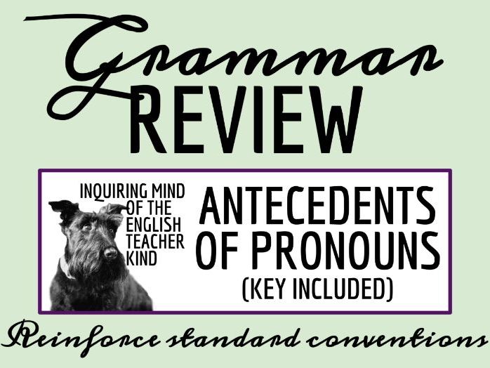 Grammar Practice Worksheet on Identifying Antecedents of Pronouns