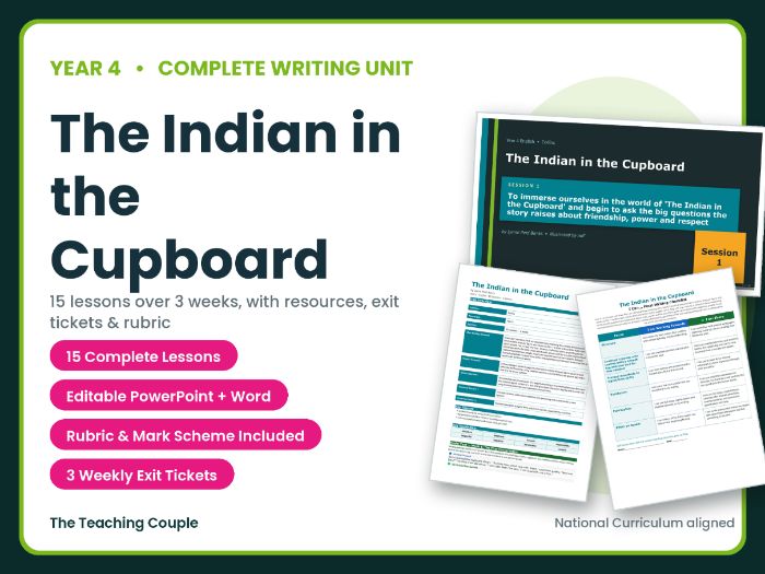 The Indian in the Cupboard | Year 4 English Unit | 15 Complete Lessons + Resources + Mark Scheme