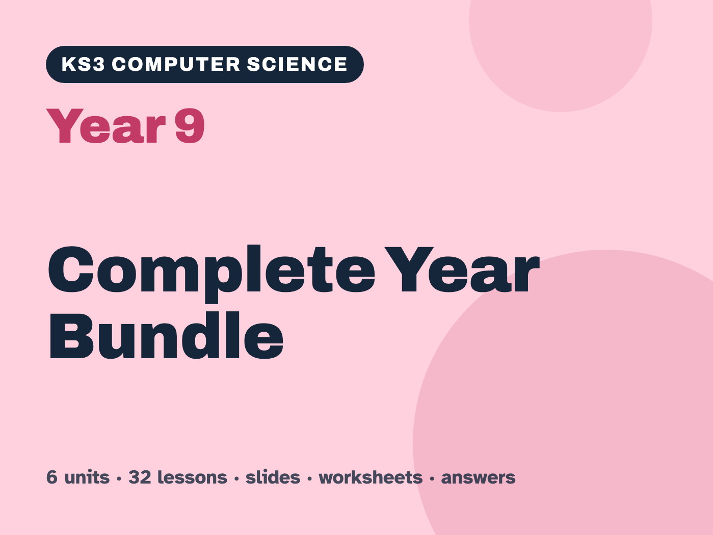 KS3 Computer Science Year 9 Complete Bundle – 6 units, 32 lessons