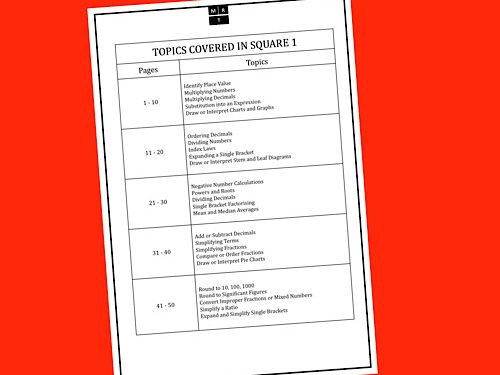 FOUNDATION MATHS, LESSON STARTER, RECALL QUESTIONS, SQ1 50 PAGE BOOKLET