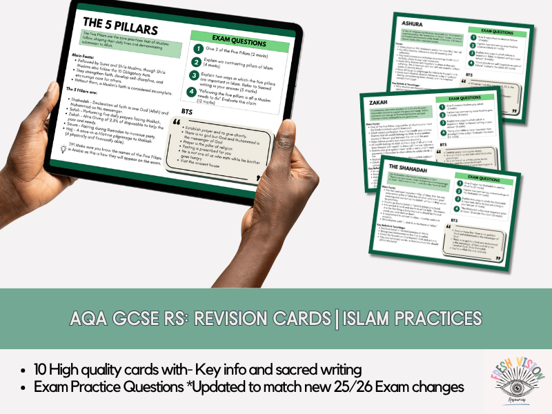 GCSE AQA Religious Studies Revision Cards – Islam Practices