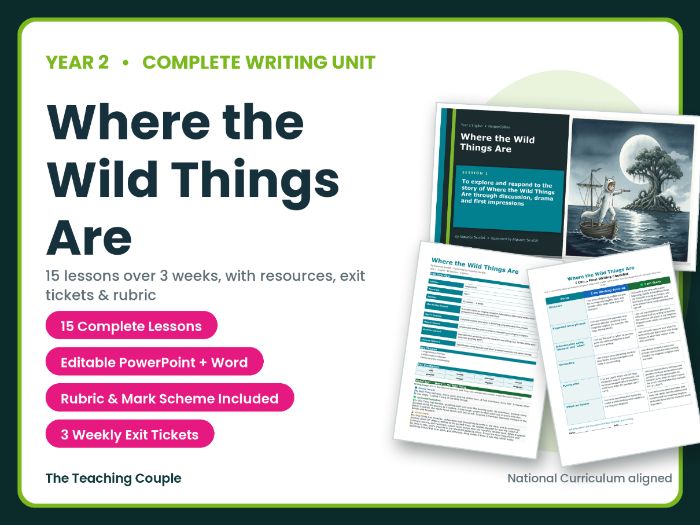 Where the Wild Things Are | Year 2 English Unit | 15 Complete Lessons + Resources + Marking Scheme