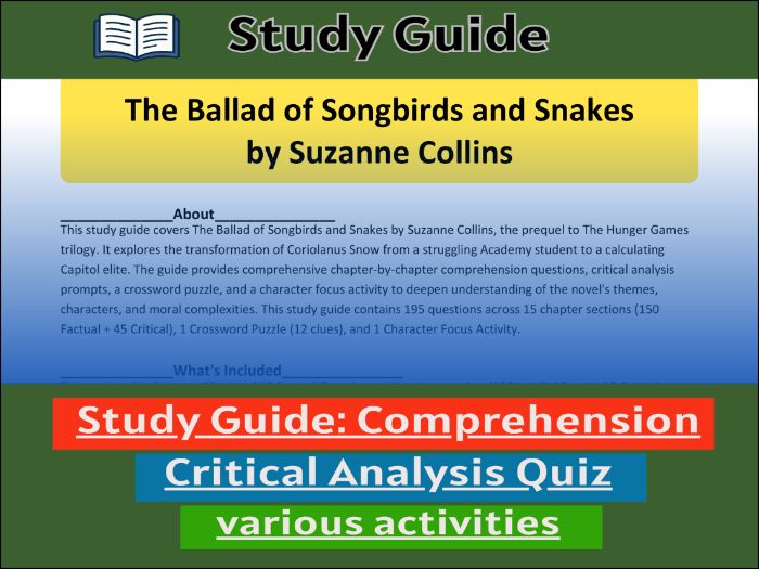 The Ballad of Songbirds and Snakes- study guide & Activities