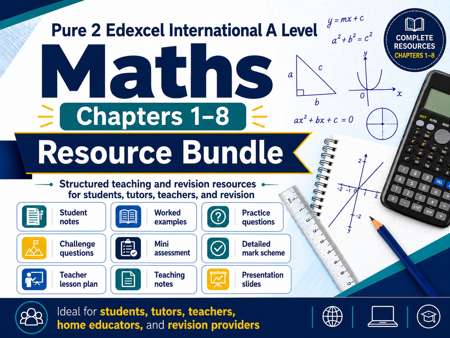 Pure 2 Edexcel International A-Level Maths Full Resource Bundle | Chapters 1–8