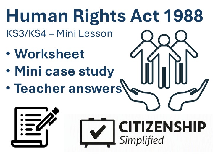 Human Rights Act 1998 – Short Worksheet KS3/4