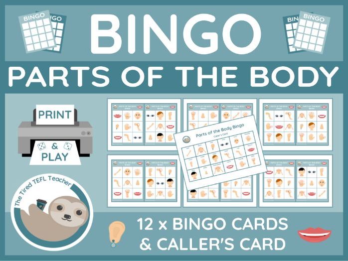 ESL Parts of the Body Bingo