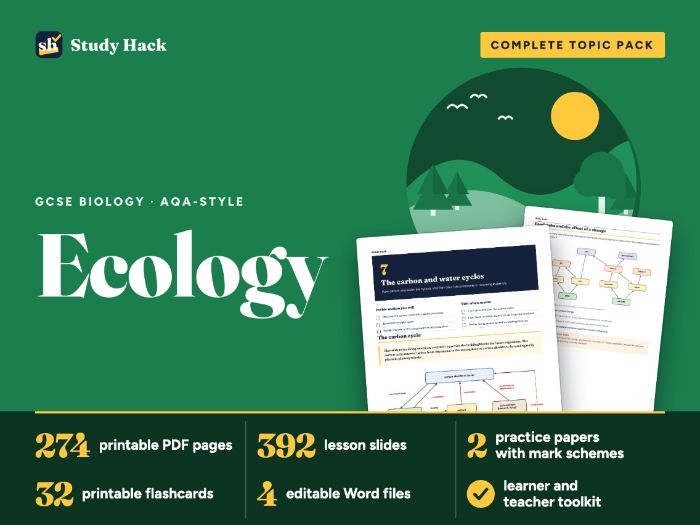 GCSE Biology Ecology: AQA-style workbook, practice papers and lessons