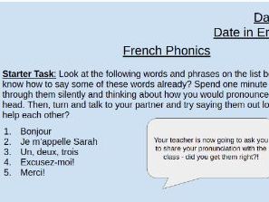 Introduction to French Phonics (KS3)