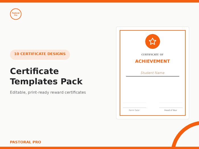 Certificate Templates Pack — 10 Editable, Print-Ready & Unbranded Reward Certificates