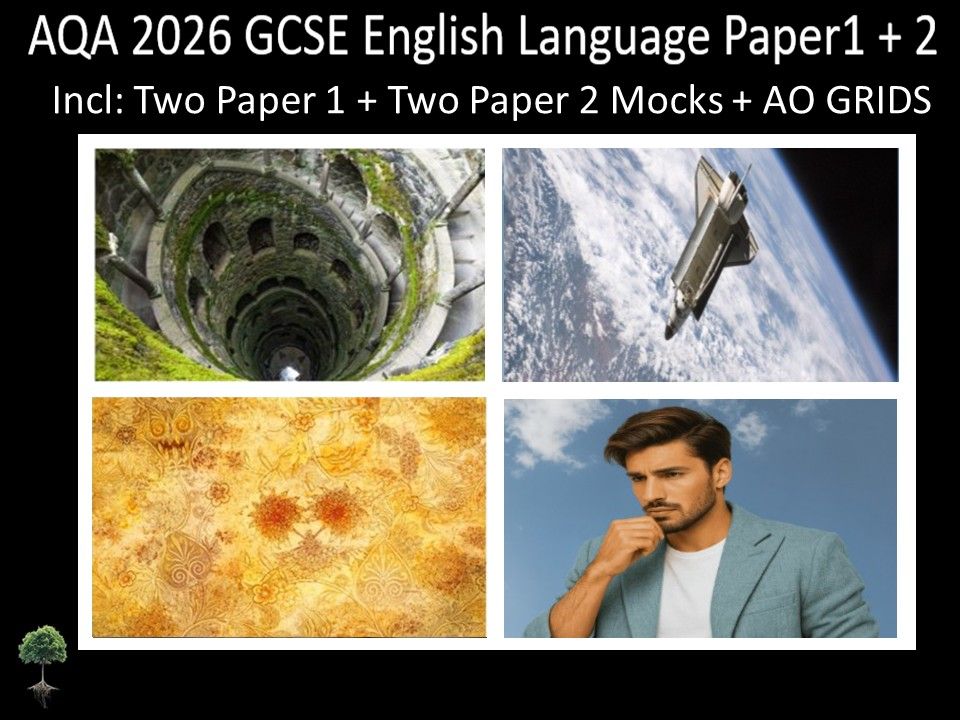 Four AQA 2026 GCSE English Language Paper 1 & 2 Mocks | AO Grids