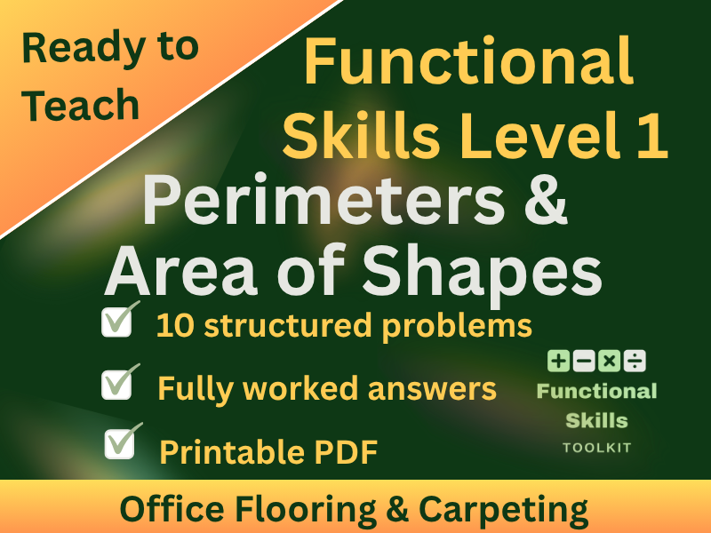 Functional Skills Perimeter & Area L1 Worksheet
