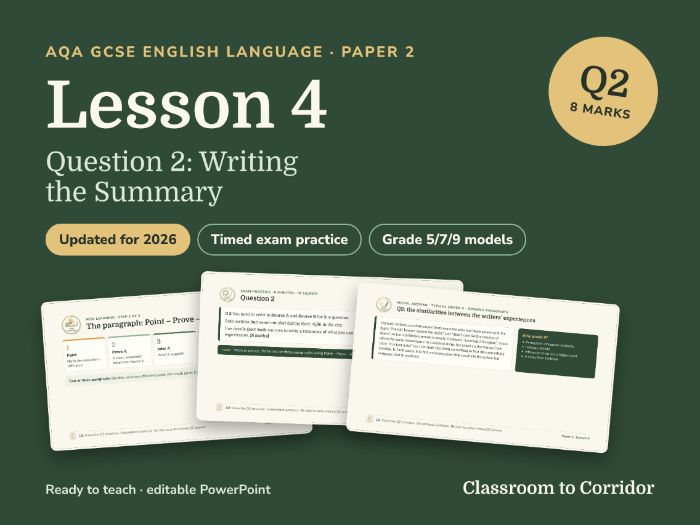 AQA GCSE English Language Paper 2 Lesson 4: Question 2, Writing the Summary (Updated for 2026)