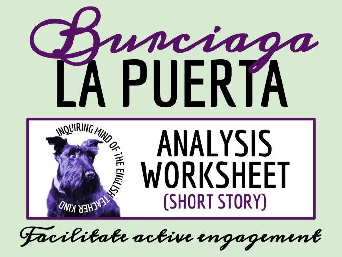 "La Puerta" by José A. Burciaga | Latino Literature Analysis Worksheet for High School