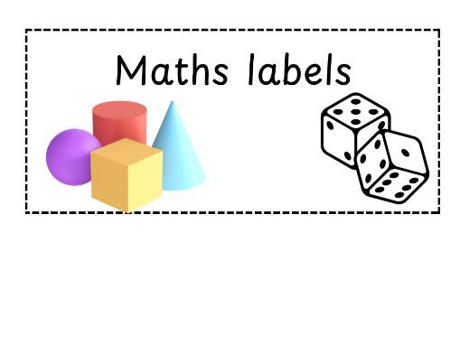 Maths Area Resource Labels