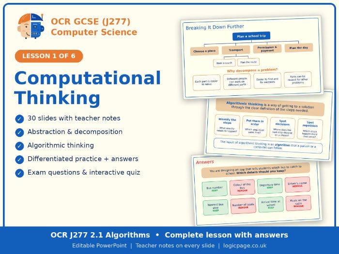 OCR J277 2.1 Computational Thinking Lesson