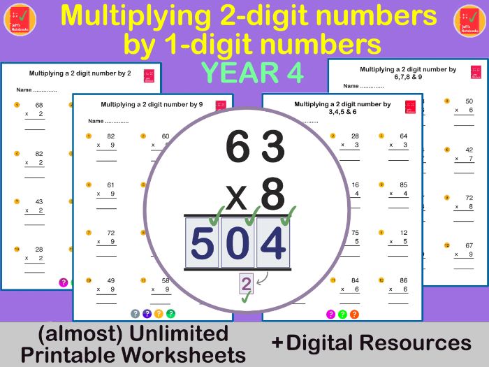 Multiply 2-Digit Numbers by 1-Digit: Formal  Method: KS2  Year 4