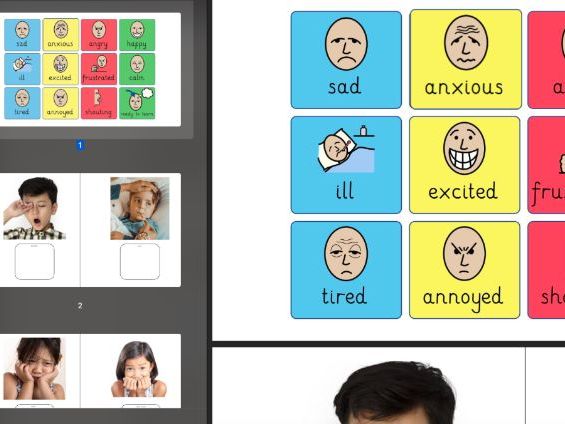 Matching feelings - Zones Of Regulation acitvity