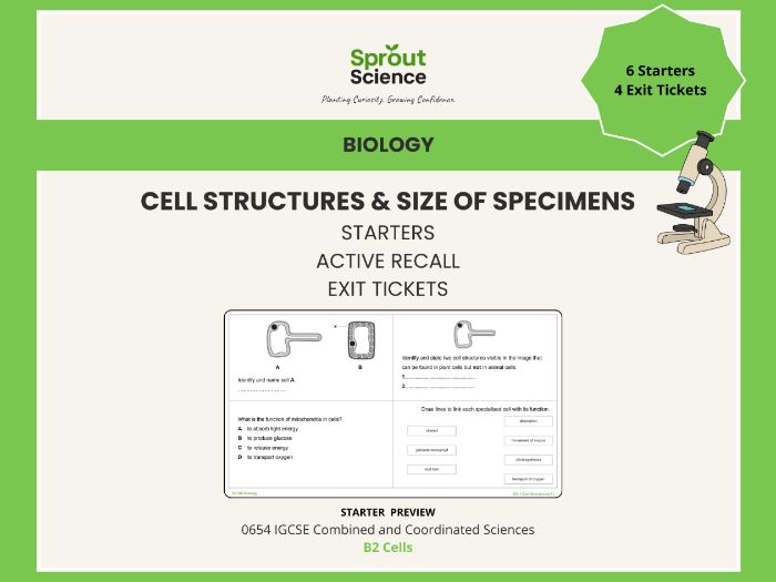 B2 Cells | Starter Activities & Exit Tickets | IGCSE Biology