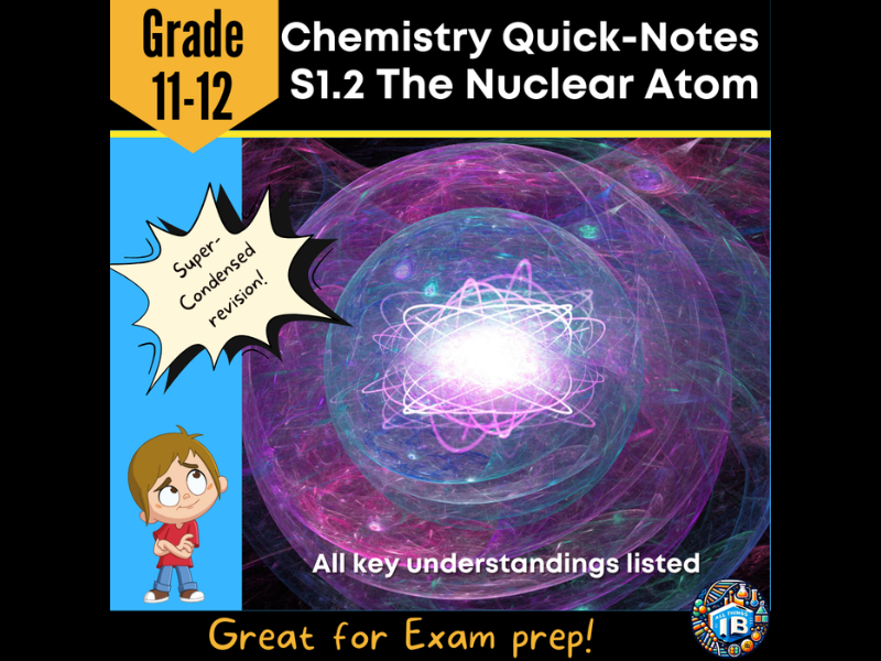 IB DP Chemistry S1.2 Nuclear Atom: Condensed Topic Revision Notes - 2026