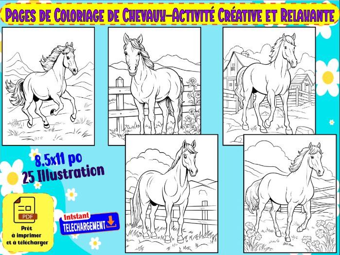 Pages de Coloriage de Chevaux – Une Activité Créative et Relaxante