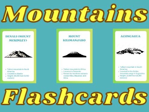 Famous Mountains Flashcards | World Geography | Continents & Landforms