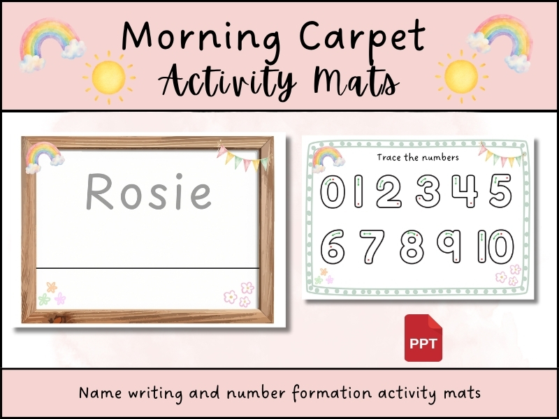 Editable Name & Number Formation Mats EYFS
