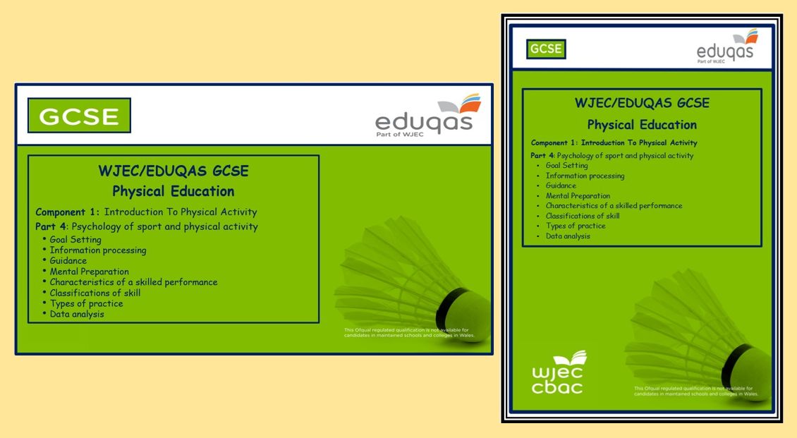 Eduqas - GCSE Physical Education – Psychology of Sport and Physical Activity - PowerPoint and Work Booklet (Part 4)