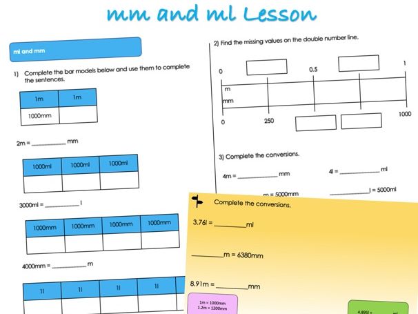 Year 5 Converting Units - mm and ml Lesson