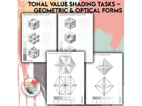 Tonal Value Shading Tasks – Geometric and Optical Forms