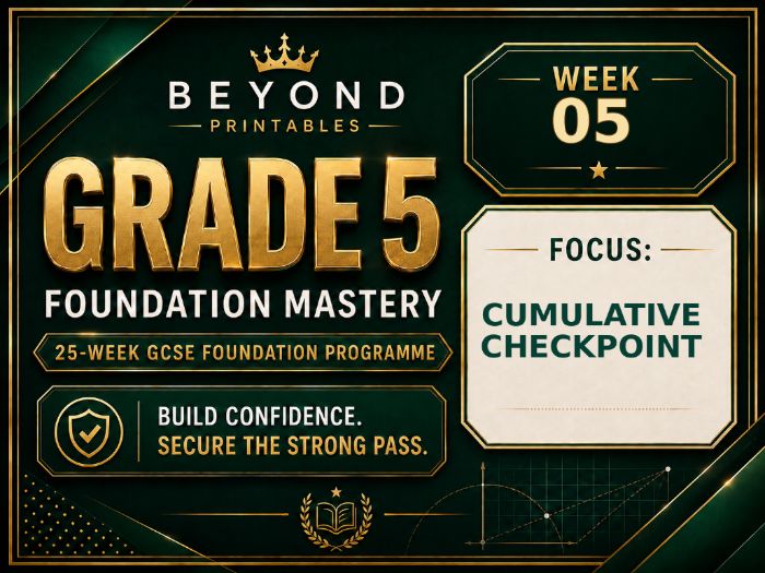 Grade 5 GCSE Foundation Mastery Retrieval - Week 05 | Questions, Answers and Support