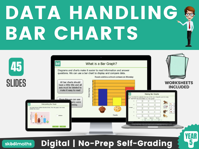 Handling Data Digital Maths Lesson and Self-Marking Activities for Year 5 KS2
