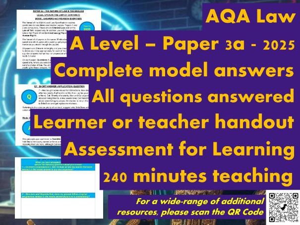 AQA A Level Law Model Answers - Full Papers - Paper 3a (Contract) - 2025 - Student/teacher Handout