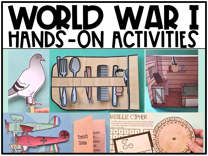 WWI First World War I Hands-on Activities, Crafts, Airplanes, Codes, Ciphers