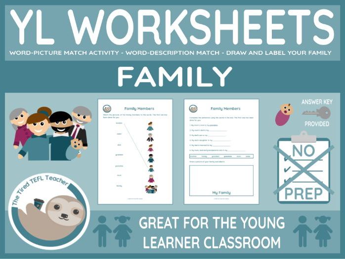 ESL Family Members Vocabulary Activities