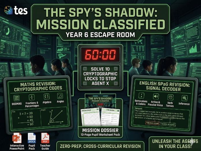 Year 6 Maths & English SATs Escape Room - The Spy's Shadow