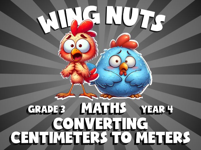 Converting Centimeters to Meters WING NUTS Maths Game | No-Prep Year 4 Review Activity
